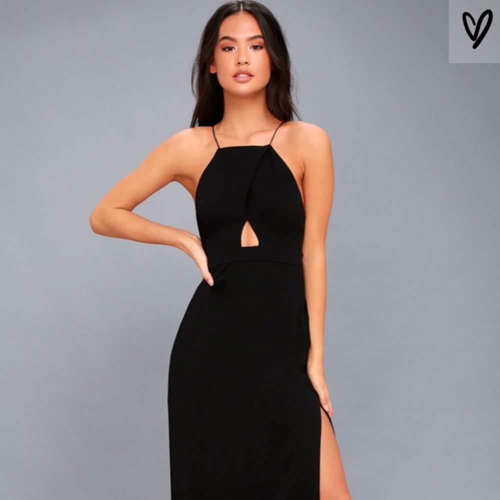 BRAND NEW Lulu’s Black Backless Maxi Dress